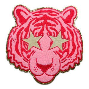Écusson de tigre de mascotte de chenille de fer sur des patchs en gros personnalisés avec des paillettes pour la décoration de vêtements - Product Image 4
