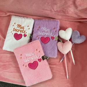 Cuaderno de Peluche con Bordado Brillante y Colorido, Cuaderno de Diario Rosa, Buen Precio, Gran Venta - Product Image 2