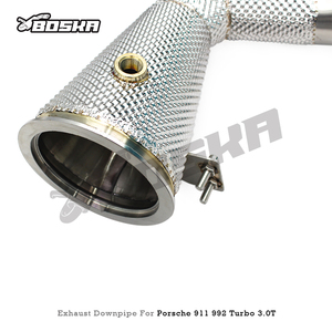ท่อดาวน์ไปป์แบบกำหนดเองสำหรับ Porsche 911 992 Turbo 3.0T ปี 2020-2023 Boska Exhaust Downpipe สแตนเลสสตีล ท่อไอเสียแบบไหลอิสระ - Product Image 4