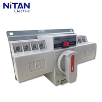 Saklar Transfer Otomatis Tiga Fasa Dual Power Supply 10A-63A Industrial Din Rail ATS 2P/4P