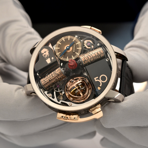 Orologio Scheletrato da Uomo Cassa in Acciaio Inossidabile 49MM Quadrante Rosso Rosa Movimento Meccanico Cinturino in Vera Pelle - Product Image 3