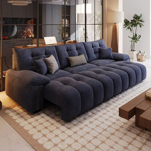 ספת מיטה חשמלית רב תכליתית בעיצוב איטלקי מודרני, נפתחת לשימוש בסלון, עם ריפוד בד. - Product Image 1