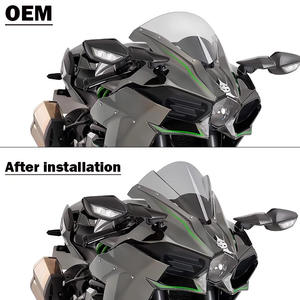 Para la nueva Kawasaki H2/<span class=keywords><strong>H2R</strong></span> Deflector de parabrisas de pista competitiva modificado con gafas de espejo delantero Material PMMA 2,5mm de espesor - Product Image 5