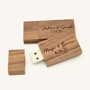마포 사각형 모양 나무 USB 플래시 드라이브 나무 4 6 8 16 32gb usb