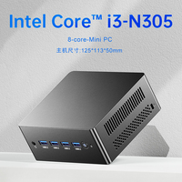 Mini Computadora Intel N300 N305 con Ventilador, Mini PC Compacto con 2 Puertos LAN de 2.5G para Multitarea, Oficina y Juegos Ligeros