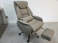 Fauteuil de bureau exécutif moderne inclinable en cuir véritable, confortable, ergonomique, avec dossier haut et accoudoirs réglables, idéal pour salon et hôtel