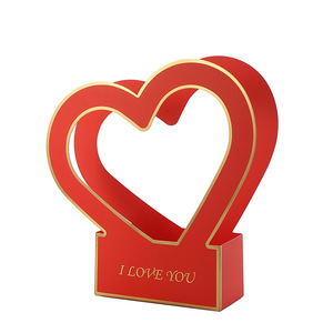 Caja de Regalo de <span class=keywords><strong>Flores</strong></span> Frescas <span class=keywords><strong>en</strong></span> Forma de Corazón, Cesta de <span class=keywords><strong>Flores</strong></span> Hecha a Mano <span class=keywords><strong>con</strong></span> Estampado <span class=keywords><strong>en</strong></span> Caliente, de Cartón Blanco Reciclable - Product Image 6