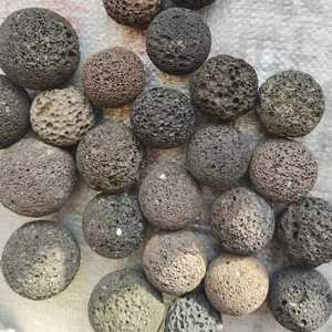 Vente en gros de pierre de lave sphérique 6mm solide de grandes briques de roche volcanique rouge pour la décoration intérieure - Product Image 3