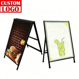 Sturdy Foldable Outdoor Double Sided 22.375 X34 Metal Poster Frame for Restaurant Sidewalk Menu Board Display - Product Image 1