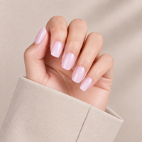 32 pièces Ongles à presser en ABS, rose laiteux transparent, forme carrée-ovale courte, brillants, flexibles, couvrance totale, vente en gros