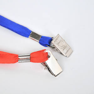 Lanière en silicone de 1 cm avec clip métallique pour carte d'identité, étudiant ou promotion de marque - Product Image 1