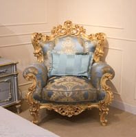 Ensemble de canapés classiques de luxe de style italien, en bois sculpté doré, élégant et modulable pour salon - Meubles
