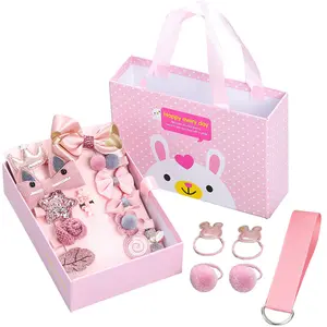 Hot Koop Leuke Kids Baby Boog 18 Stuks/set Hand Tas Haar Clip Gift Sets