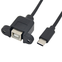 Cable de Panel Personalizado con Conector BF a USB 2.0 Tipo C Macho, con Bloqueo de Tornillo y Revestimiento de PVC para Altavoces y Micrófonos