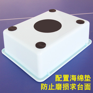 Peckt Mobile Ball Collector Cart Lake Blue Plastic Metal Frame Four-<b>Wheel</b> <b>Table</b> Tennis Badminton Tennis Use - Product Image 3