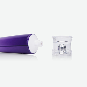 Tube souple violet dégradé en PE avec applicateur à bille transparente et capuchon acrylique pour nettoyant visage aux pépins de raisin - Product Image 2