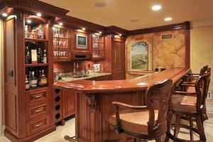 وحدة تخزين نبيذ من الخشب الصلب بتصميم عصري مخصص للمنزل ، أثاث بار في غرفة المعيشة ، فيلا ، شقة فندقية - Product Image 3