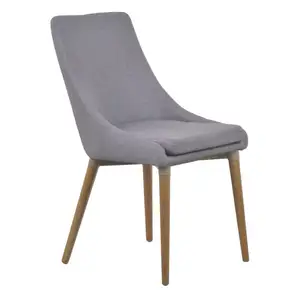 Yüksek kalite Modern tasarım ev mobilyası sözleşmeli kumaş kül katı ahşap bacaklar yemek sandalyesi ile temizle boyama