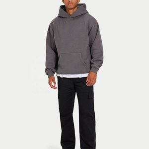 Sweats à capuche personnalisés OEM pour hommes épaules tombantes manches longues Sweats à capuche surdimensionnés décontractés de haute qualité pour hommes avec poche kangourou - Product Image 3