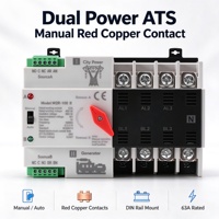 100A 2P 220V Tiga/Fase Tunggal Tipe Rel Din Saklar Transfer Otomatis (ATS) Daya Ganda Tanpa Interupsi Tenaga Surya