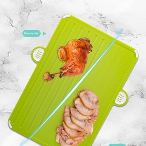 Multi-function <b>Plastic</b> Cutting Board Different Food Types Non-Slip Chopping Boards Double-sided Cutting Board Set with Stand - Product Image 5