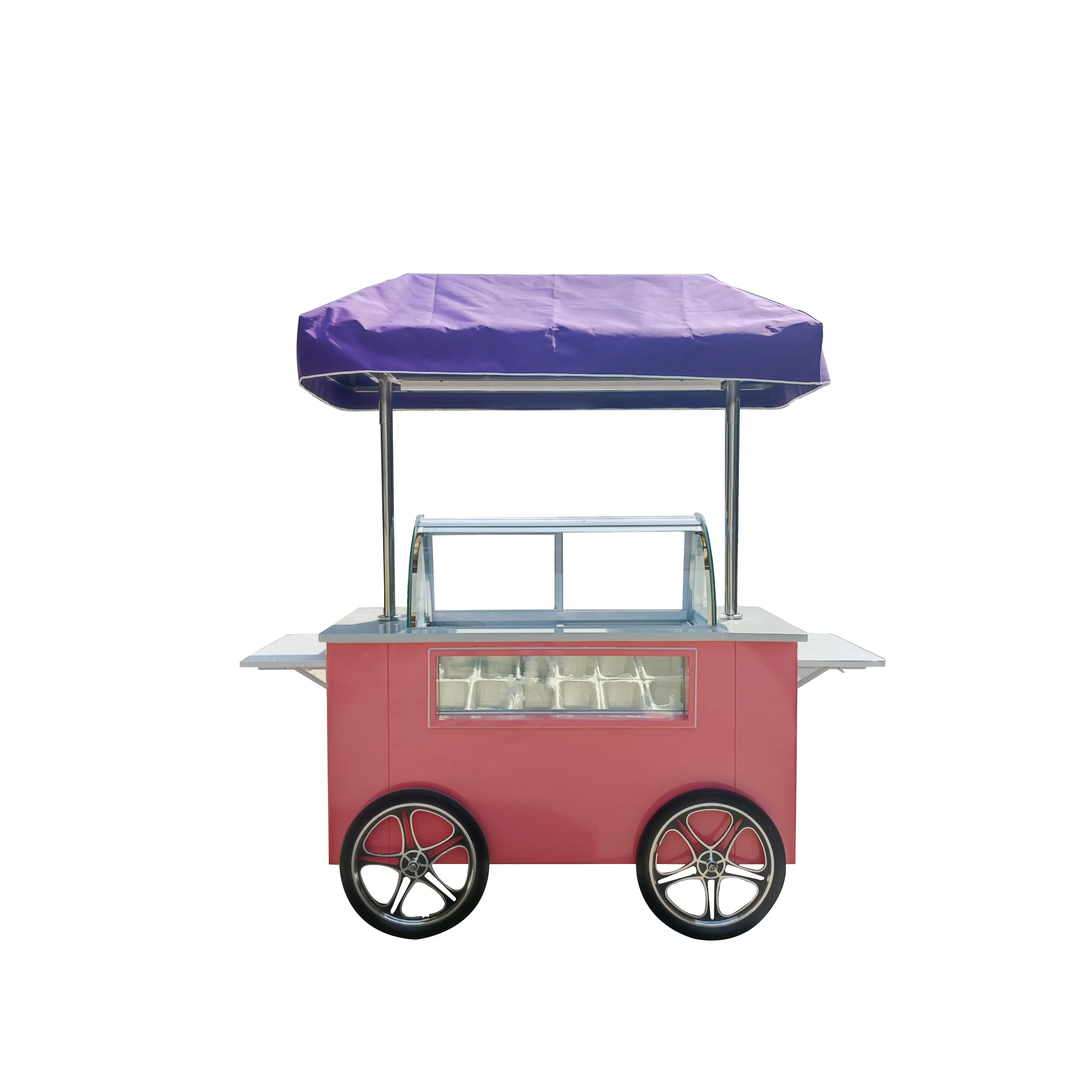Customized Ice Cream Cart with Waterproof Fabric Roof Customized Color Logo