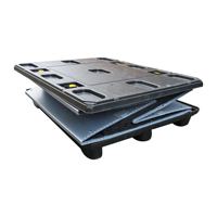 Palette pliable en HDPE avec couvercle, modèle 1177, pour chariot élévateur, caisse de manutention avec une porte