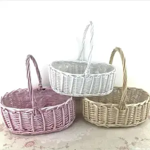 Handmade Rattan Wicker Woven Artificial Decorative Baskets For Wedding For Gift