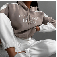Ensembles de sweat-shirts personnalisés pour femmes, 2 couleurs, en molleton surdimensionné, pull à capuche décontracté pour l'hiver, streetwear