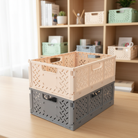 Mini caisse de rangement en plastique PP léger, empilable, pliable et recyclable