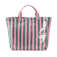 Sac fourre-tout en PVC à rayures verticales, grande capacité, imperméable, léger, sac de plage pour les courses quotidiennes, les voyages, les activités de plein air