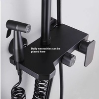 Combinaison de douche à quatre fonctions en acier inoxydable noir 304 robinets thermostatiques salle de bain pressurisé multi-vitesses jet doux à trois vitesses