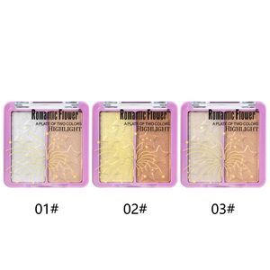 Palette Illuminante Pressato Bicolore Effetto Scintillante 3D Lunga Durata Romantico Fiore - Bronzer Contouring e Illuminante - Product Image 1