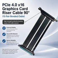 Câble d'extension GPU PCIe 4.0 X16 32 Gbit/s haute vitesse, coudé à 90 degrés, blindé, à âme en cuivre, montage vertical pour serveur ITX