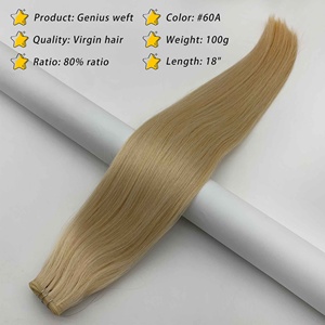 La mejor fábrica, venta al por mayor, cabello humano europeo Virgen sin procesar, extensión de trama Invisible Genius, en stock, envío nocturno - Product Image 3