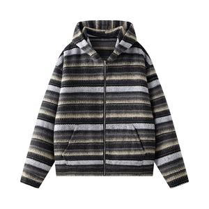 Sudadera con capucha de bloques de color estilo americano para hombre, top informal holgado de moda para otoño, cárdigan deportivo de peso pesado con cremallera y manga acampanada - Product Image 6