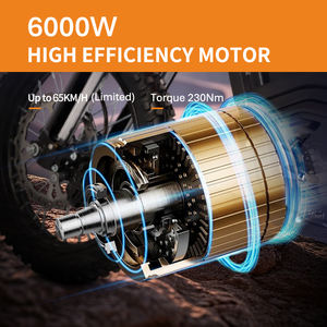 Motocicleta Eléctrica Todoterreno HEZZO D3, 60V 6000W, 61-80km/h, Resistente al Agua, Batería de Litio Potente, Suspensión Delantera, 3 Velocidades, STOCK UE y EE. UU. - Product Image 3