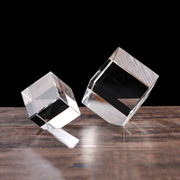Bloque de Cristal K9 de 60 mm con Esquinas Cortadas, Cubo de Vidrio Transparente de 6 cm para Máquina Láser 3D Xtool, Grabado UV