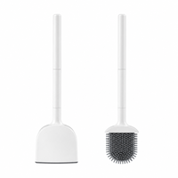 Brosse WC en silicone TPR au design moderne, support mural ou sur pied à séchage rapide pour le nettoyage de la salle de bain