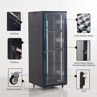Armoire de serveur en acier laminé à froid SPCC noir 19'' 18U/22U/27U/32U/37U/42U