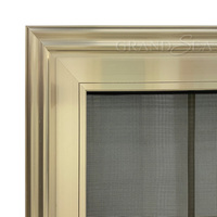 Ventana Corredera de Aluminio de Doble Vidrio Impermeable de Alta Calidad con Diseño de Rejilla y Mosquitera