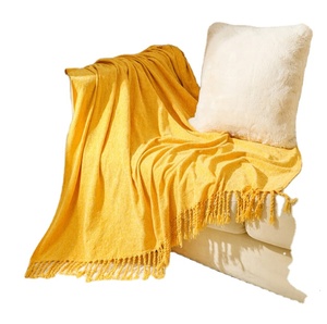 Soft and Cozy Chenille Rectangular <b>Throw</b> Blanket With Tassel <b>for</b> Sofa & <b>Bed</b> Living Room - Product Image 6