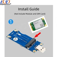 Konektor USB 2.0 Tipe-A ke Modul Nirkabel Mini PCIe PCI-E MPCIe dengan Satu Slot Kartu SIM untuk Modem GSM 3G 4G LTE WWAN