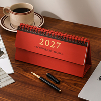 Calendrier de bureau miniature SIMNO 2027, planificateur mensuel, reliure à double spirale, calendrier de table à feuilles mobiles, décoration de bureau, logo personnalisé disponible