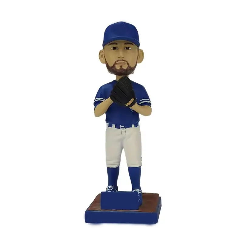 Estátua de jogador de beisebol bobblehead, novo jogo esportivo de resina para decoração de casa e carro, estatueta de cabeça bobble de jogador de beisebol, novo modelo de 2024