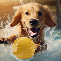 Balle à mordre en mousse EVA avec corde, jouets à mâcher interactifs flottants pour dressage de chiens, vente en gros