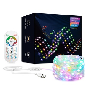 Smart IP65 LED RGB DIY Dimmable Voice Control Decoration <b>Light</b> <b>String</b> 5V USB Outdoor with App/Remote for Christmas Holiday - Product Image 1