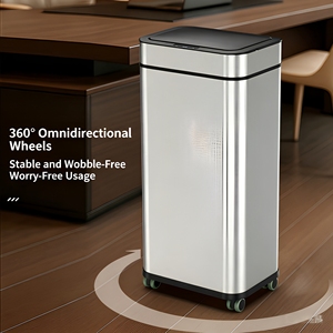 LL- Modern Silver Induction <b>Sensor</b> Trash <b>Bin</b> with Lid-Standing Structure Electronic for <b>Kitchen</b> & Bathroom Use - Product Image 4