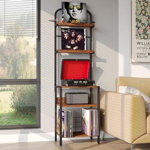 <span class=keywords><strong>Meuble</strong></span> de rangement moderne à 5 niveaux pour disques vinyles avec supports pour <span class=keywords><strong>CD</strong></span>, table d'appoint pour salon, mobilier de maison - Product Image 3