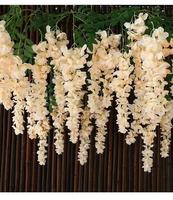 Hochwertige Großhandels-Kunstwisteria-Ranken, handgefertigte Seiden-Hängeblumen, umweltfreundliche Hochzeitsdekoration für